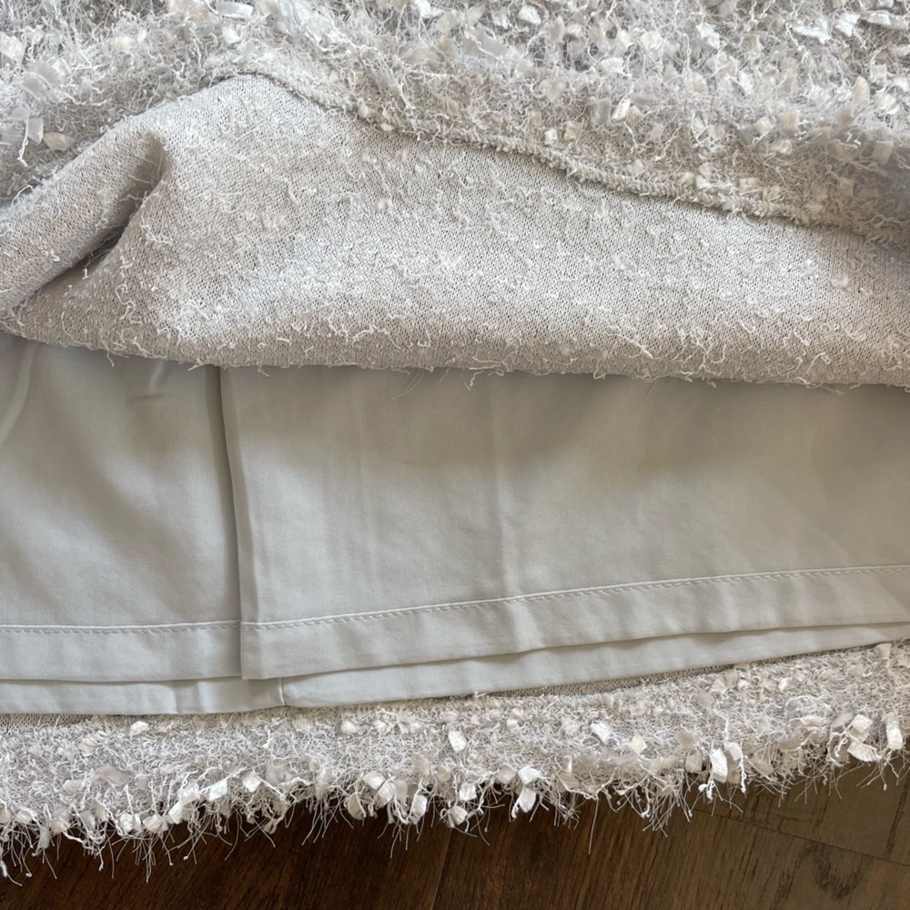 J MCLAUGHLIN Felix Textured Silver Grey Snowflake Jacquard Lined Skirt Size 4 - Picture 6 of 12